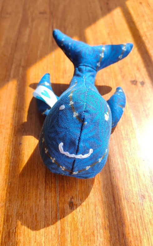 Upcycled Whale Cloth Soft Toy