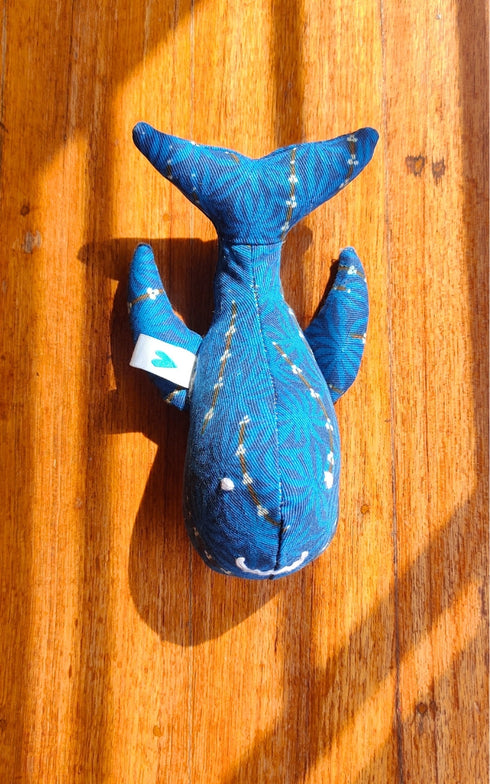 Upcycled Whale Cloth Soft Toy