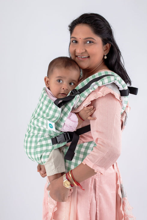Aseema Baby Carrier- Green Checks