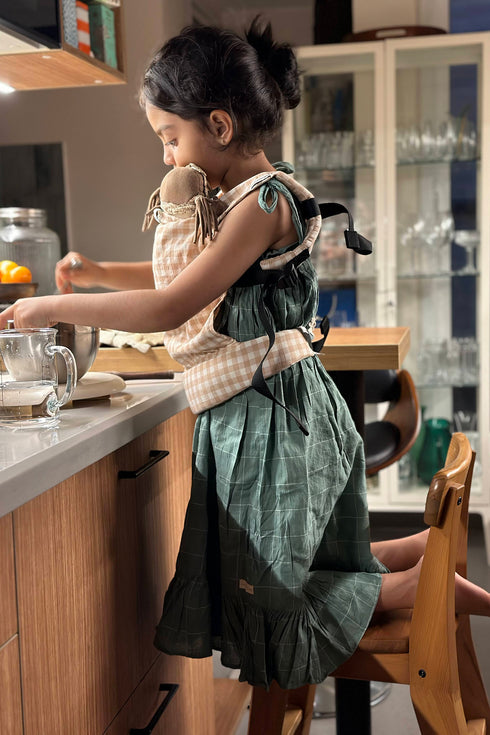 Toy Doll Carrier - Beige checks