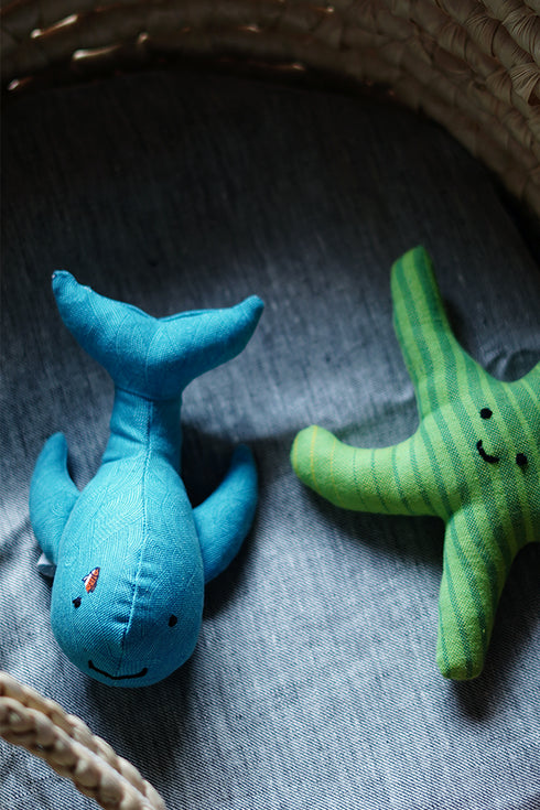 Upcycled Whale Cloth Soft Toy