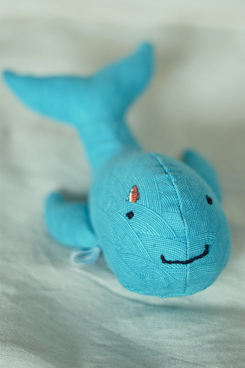 Upcycled Whale Cloth Soft Toy